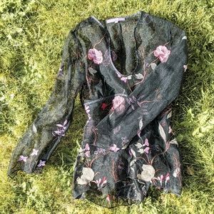 floral Hale Bob sheer shirt
